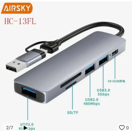 Airsky Hc13Fl 5 İn 1 Usb Type-C 2 İn 1 Çevirici