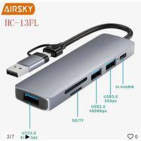 Airsky Hc13Fl 5 İn 1 Usb Type-C 2 İn 1 Çevirici