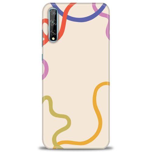 Huawei Y8P Kılıf HD Baskılı Kılıf - Renk Çizgileri + Tam Ekran Koruyucu