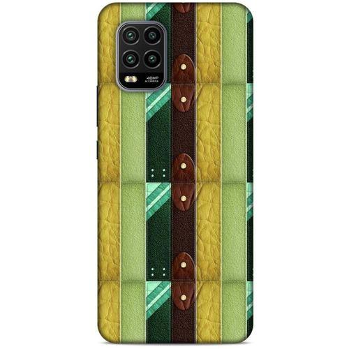 Xiaomi Mi 10 Lite Kılıf Patchwork (15) Antişok Kılıf Yeşil Kahve