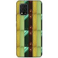 Xiaomi Mi 10 Lite Kılıf Patchwork (15) Antişok Kılıf Yeşil Kahve