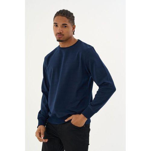Süperlife Erkek Gri Bisiklet Yaka Ribanalı Regular Fit Sweatshirt spr26swk930