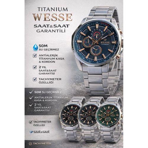 Wesse Titanıum Özel Seri İç Fonksiyonları Aktif 5 Atm Suya Dayanıklı Erkek Kol Saati EW.403606-S