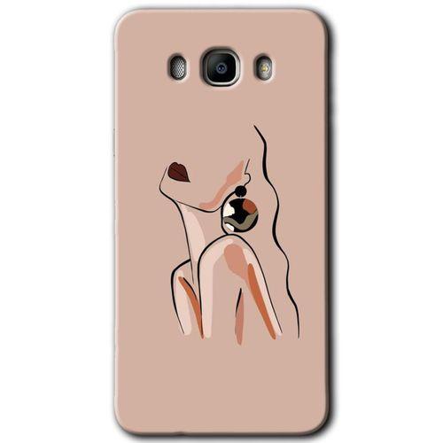 Galaxy J7 2016 Kılıf HD Desen Baskılı Arka Kapak - Çizim Silüet + Kırılmaz Cam