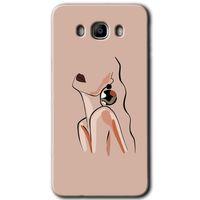 Galaxy J7 2016 Kılıf HD Desen Baskılı Arka Kapak - Çizim Silüet + Kırılmaz Cam