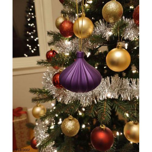 Mor Spiral Desenli Buyuk Boy Dekoratif Yilbasi Susu