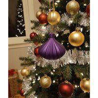 Mor Spiral Desenli Buyuk Boy Dekoratif Yilbasi Susu