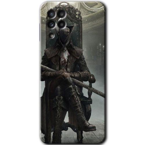 MRCİLETİSİM Samsung Galaxy M22 Kılıf Baskılı Kapak - Bloodborne Hunters +Tam Kaplayan Mat Seramik