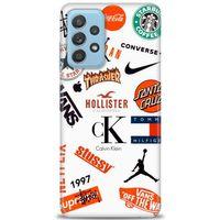 Samsung Galaxy A52s 5G Kılıf HD Baskılı Kılıf - Stussy + Tam Ekran Koruyucu