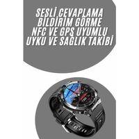 Akıllı Saat Titanyum Kasa Yuvarlak Ekran Alarm Uyku Ve Sağlık Takibi Titreşimli