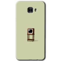 MRCİLETİSİM Samsung Galaxy C7 Pro Kılıf HD Desen Baskılı Arka Kapak + Temperli Cam - Retro-TV