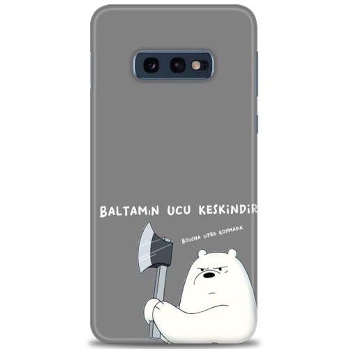 Samsung Galaxy S10E Kılıf HD Baskılı Kılıf - Baltamın Ucu Keskindir + Tam Ekran Koruyucu