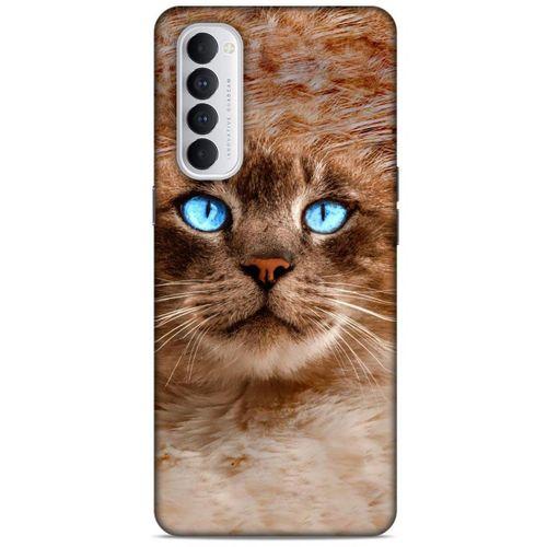 Lopard Oppo Reno 4 Pro Uyumlu Kılıf Kediler (41) Tank Kılıf Haşin Mavi Göz