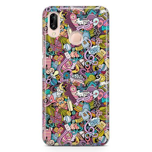 Huawei P20 Lite Kılıf Erkek Bebek Giyim Doodle Arka Kapak Koruma Desenli Full Koruyucu