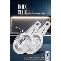 Modacar Inox Çelik Çay Süzgeci - Meyve Suyu Süzgeci  - Profesyoneller İçin 2 li SET Paslanmaz Çelik