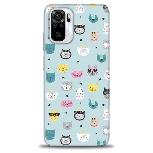 Xiaomi Redmi Note 10S Kılıf HD Baskılı Kılıf - Cats + Tam Ekran Koruyucu
