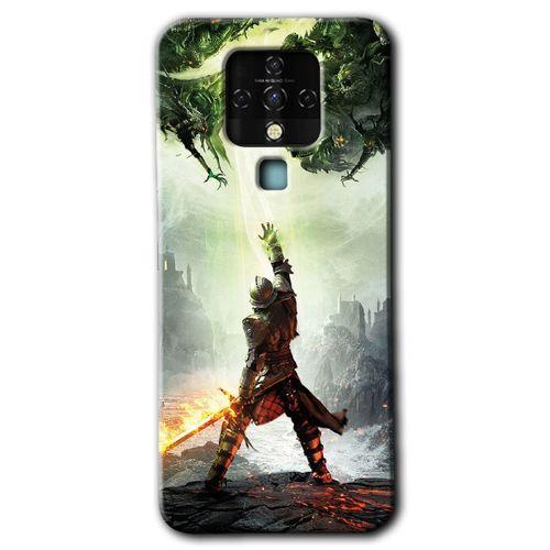 Tecno Camon 16 HD Baskılı Kılıf + 9D Tam Ekran Koruyucu - Dragon Hunter