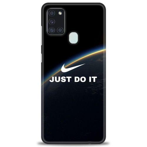 Samsung Galaxy A21S Kılıf HD Baskılı Kılıf - Nike Dünya + Tam Ekran Koruyucu