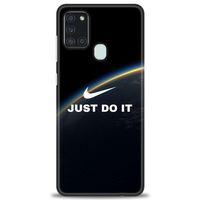 Samsung Galaxy A21S Kılıf HD Baskılı Kılıf - Nike Dünya + Tam Ekran Koruyucu