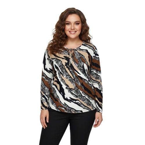 Kadın Baskılı Yaka Bağlamalı Bluz BGL-ST05100