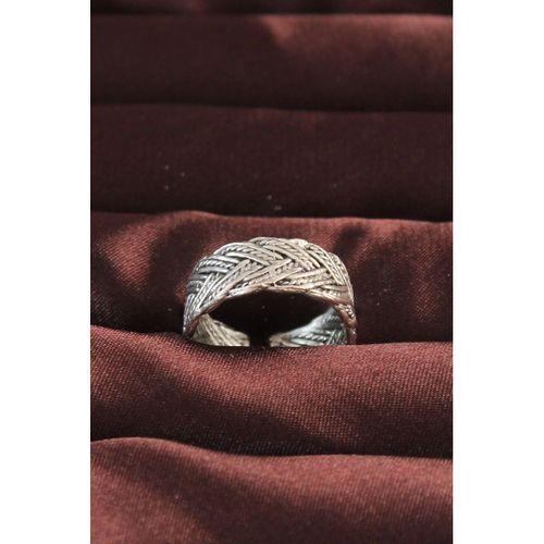 Gümüş Renk Örgü Model Ayarlamalı Erkek Yüzük