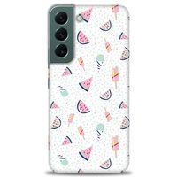 Samsung Galaxy S22 Kılıf HD Baskılı Kılıf - Dondurma ve Karpuz + Tam Ekran Koruyucu