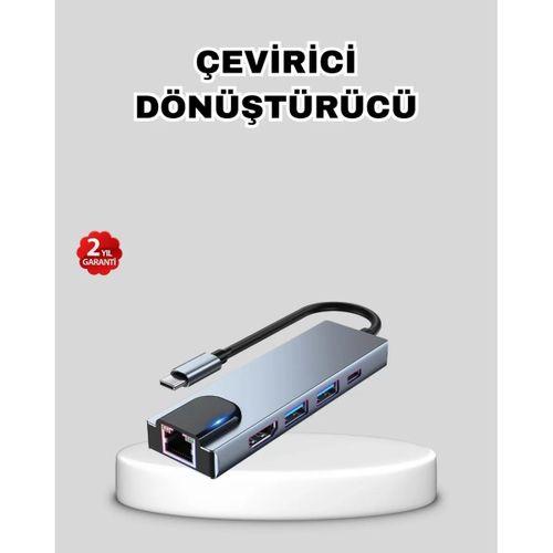 Type-c Çoklu Dönüştürücü – Alüminyum Gövde, Hızlı Veri Aktarımı Ve Şarj Desteği