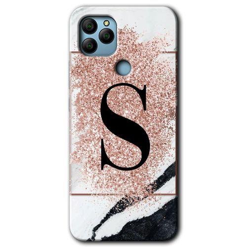 General Mobile GM 21 Kılıf HD Desen Baskılı Arka Kapak - Pembe Mermer Desenli S Harfi