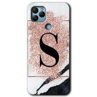 General Mobile GM 21 Kılıf HD Desen Baskılı Arka Kapak - Pembe Mermer Desenli S Harfi