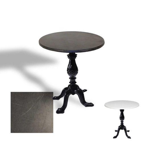 Dockers Çipa 1001 Döküm Ayak Yuvarlak Masa Çap 60cm - (Werzalit, Wermodin ve Allzalit Tabla) - Grey Marble