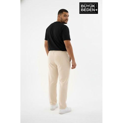 Erkek Büyük Beden New York Baskılı Rahat Kesim Paça Reçme ince Eşofman Altı SPR26EA952-5