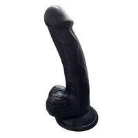 Gerçekçi Testisli Siyah Dildo 19 cm