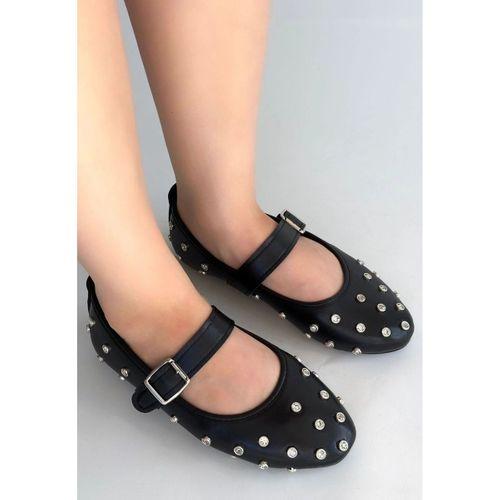 Ritta Siyah Cilt Kemerli Babet Ayakkabı