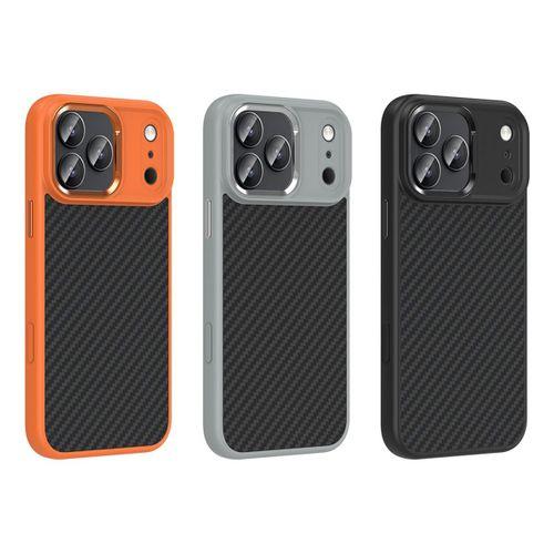 Apple iPhone 17 Pro Max Kılıf M-Safe Şarj Özellikli Karbon Fiber Görünümlü Zore Truva Silikon Kapak