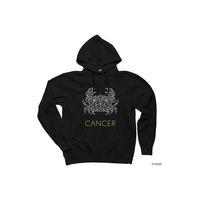 Yengeç Burç Retro Siyah Kapşonlu Sweatshirt Hoodie
