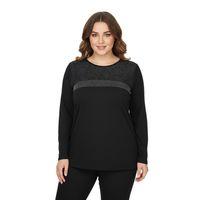 Kadın Siyah Sıfır Yaka Taşlı Bluz BGL-ST05153