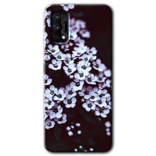 Potkal Hediye Fabrikası Realme 7 Pro Kılıf HD Desen Baskılı Arka Kapak - Beyaz Çiçek