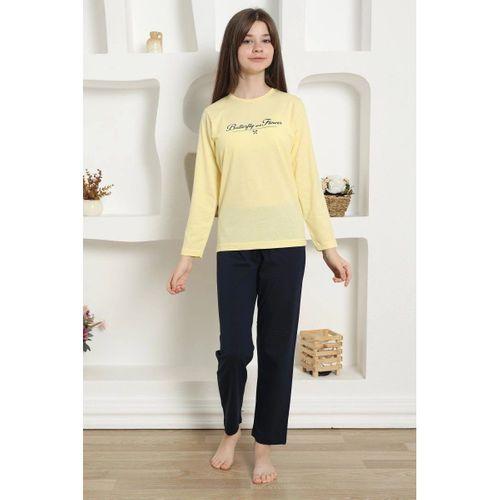 Kız Çocuk Penye Pijama Takım Sarı