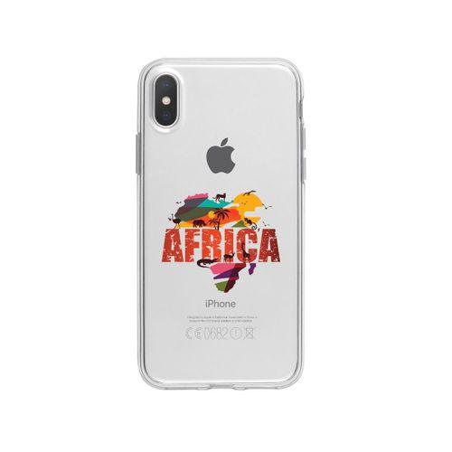 iPhone Xs Afrika Tasarımlı Premium Şeffaf Silikon Kılıf