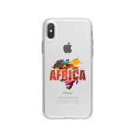 iPhone Xs Afrika Tasarımlı Premium Şeffaf Silikon Kılıf