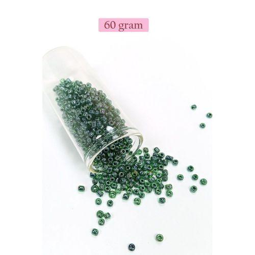 Dökme Cam Kum Boncuk (8/0) 3 mm - 60 Gram - Parlak Yeşil - BNC203