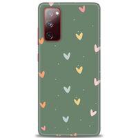 Samsung Galaxy S20 FE Kılıf HD Baskılı Kılıf - Soft Kalpler + Tam Ekran Koruyucu