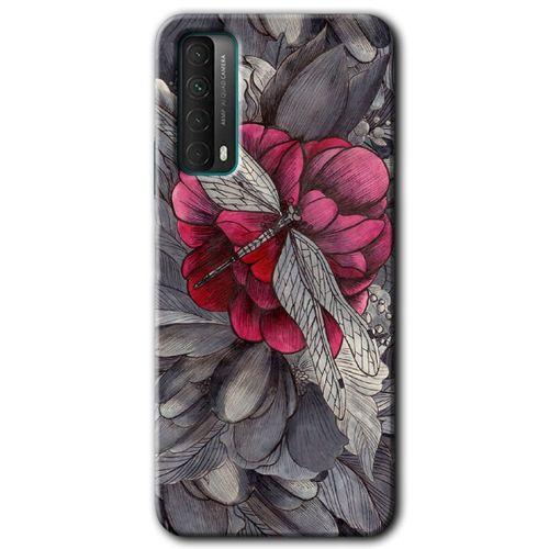 Huawei P Smart 2021 Kılıf Baskılı Kapak - kelebek Ömrü +Tam Ekran Koruyucu