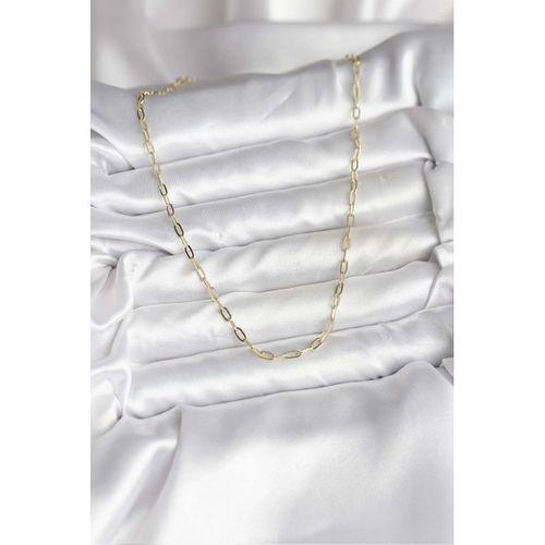 14K Gold Renk Kaplama Ataç Zincir Model CM Kadın Kolye