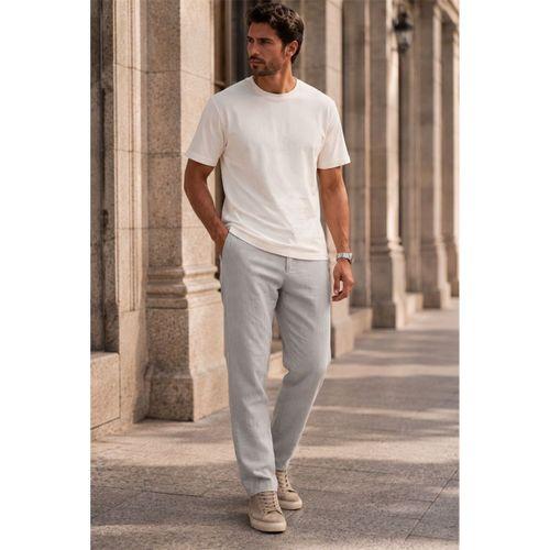 Sorrentino Relax Fit %100 Pamuk Flamlı Kumaş Erkek Jogger Pantolon - Mineral Gri