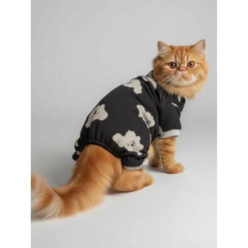 Doggy Doo Kedi Uyku Seti | Penye Kedi Tulum ve Mini Yastık Takımı | Pamuklu | Tüy Dökülmesini Azaltır |