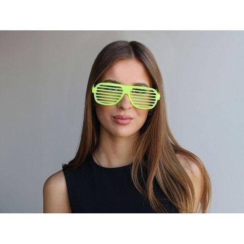 Retro Neon Fosforlu Panjur Gözlük - 12 Adet
