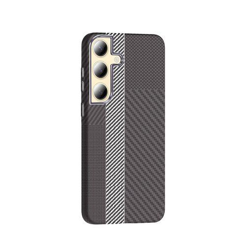 Galaxy S24 Kılıf M-safe Şarj Özellikli Karbon Fiber Görünümlü Zore Gros Kapak