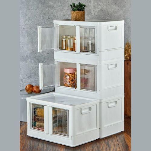 Angel Of Life® Tek Katlı (1 Ünite) Üst Üste Eklenebilir Demonte Mutfak ve Banyo Düzenleyici Raf-Beyaz