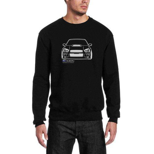 Subaru Baskılı Siyah Erkek Sweatshirt